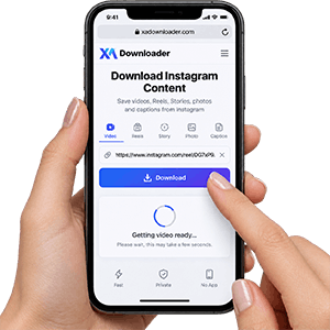 How XA Downloader processes an Instagram link